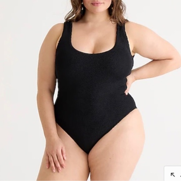 NWOT J.Crew Scrunchie classic scoopneck one-piece swimsuit size 12 - Picture 2 of 7